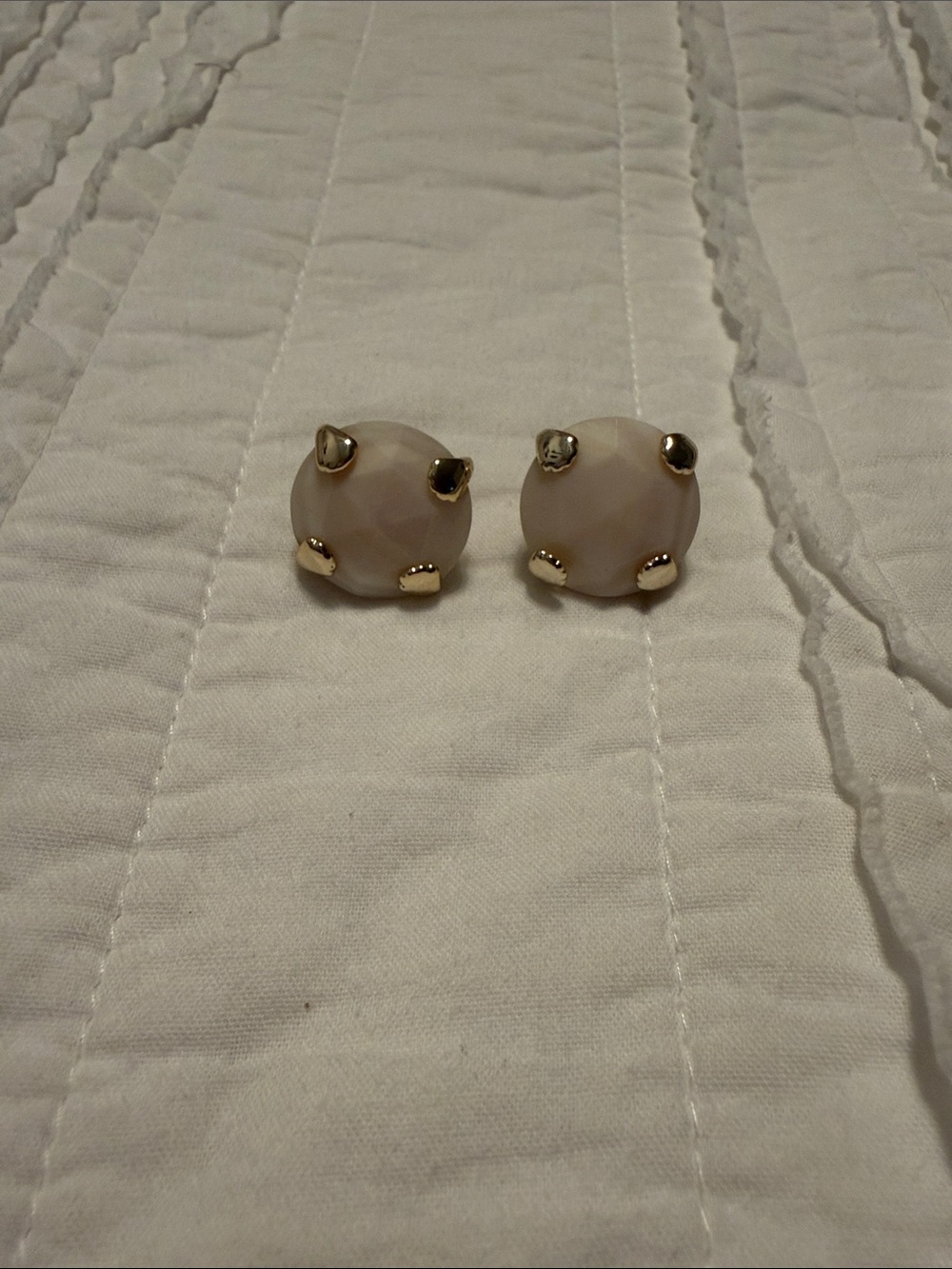 Kendra Scott Gold-Prong Cream Round Stud Earrings - Women's Jewelry